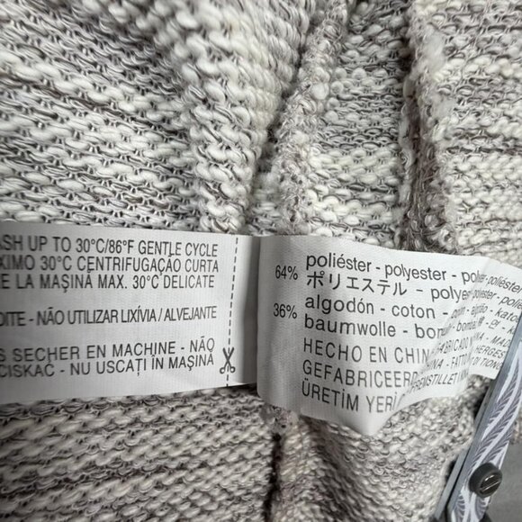 Zara Knit Hoodie Boys 13-14 Gray Asymmetric Zip Longline Marled Cardigan - Picture 8 of 9